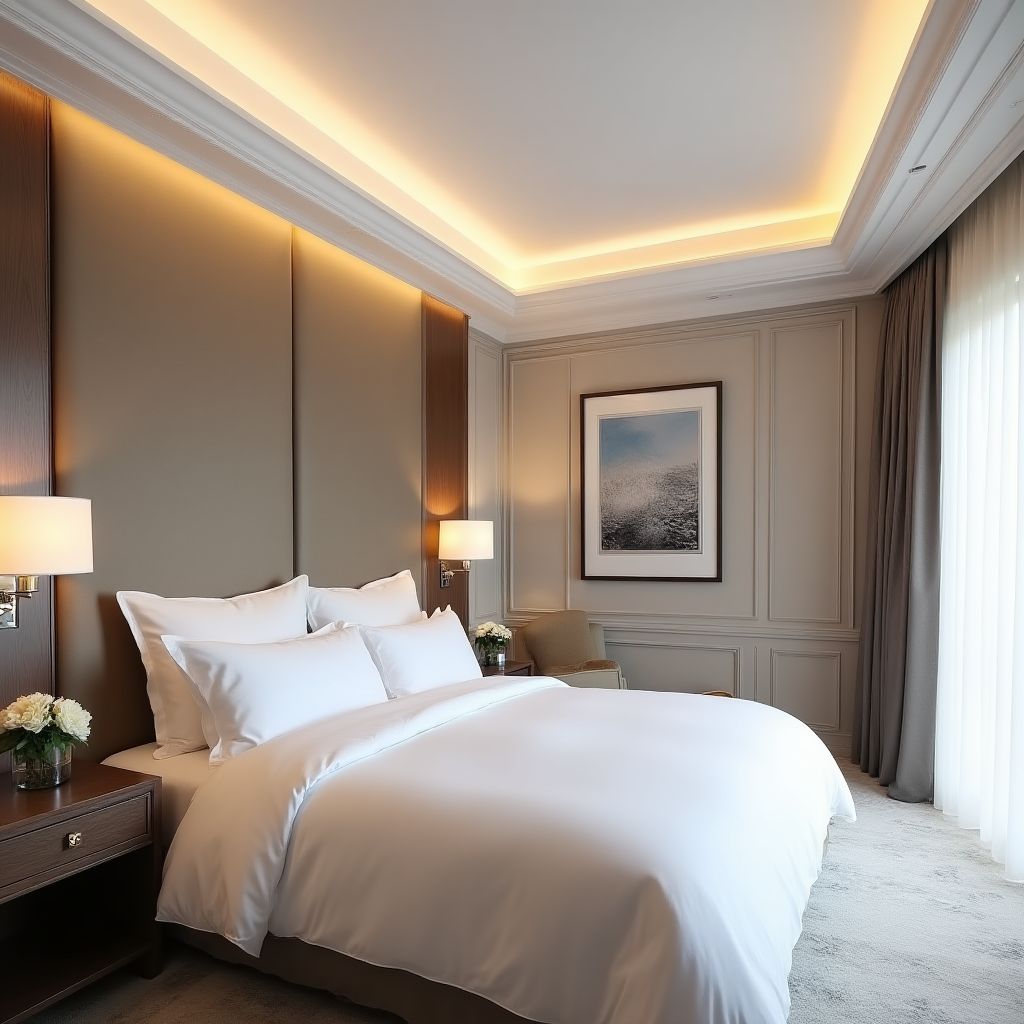 Luxuriöse Hoteldecken